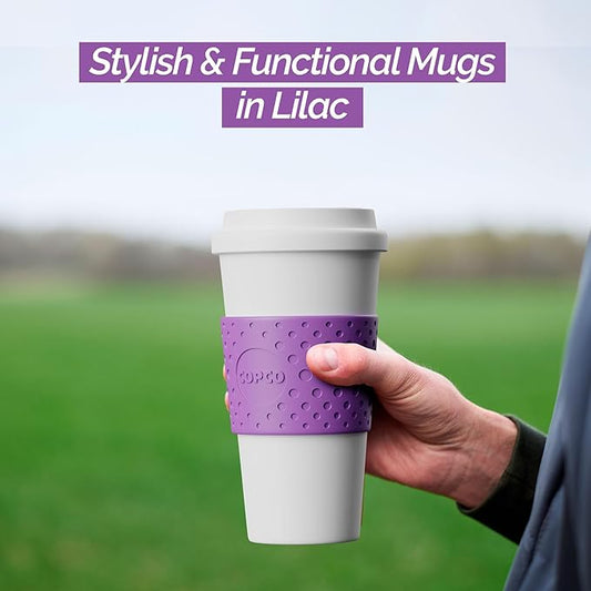 Copco Acadia 16 oz Reusable To-Go Travel Mug - BPA-Free Insulated Coffee Cup with Double-Wall Insulation, Spill-Resistant Lid & Non-Slip Rubber Grip - Dishwasher Safe (Lilac)