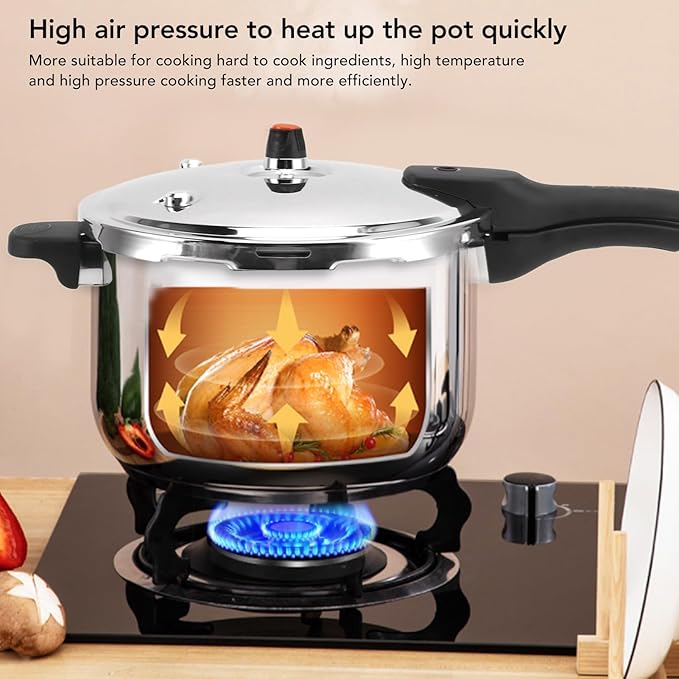 ciciglow Stainless Steel Pressure Cooker, Fast Cooking Pot with Safety Valve, Multifunctional Design, Intelligent, Universal for Induction Cooktops and Stoves, Comfortable (3L)
