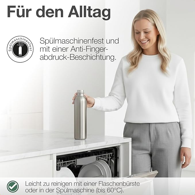 Stainless Steel Carbonating Bottle 33 oz | Compatible with Aarke Carbonator 3, Sodastream (Excl. model Aqua Fizz + Jet) & many others | Dishwasher Safe | No Expiration Date