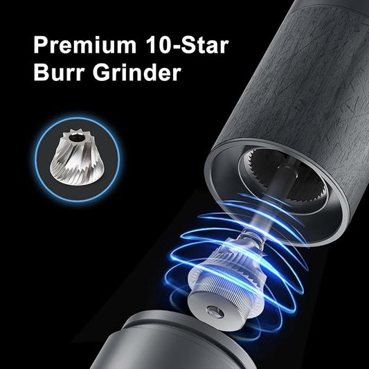 CERA+ Portable Coffee Bean Grinder,Electric Coffee Grinder,Coffee Grinder with 90 Precise Grind Setting,Auto‑Stop & One-Button,Burr Coffee Bean for Espresso,Pour-Over, French Press Moka, with Bag