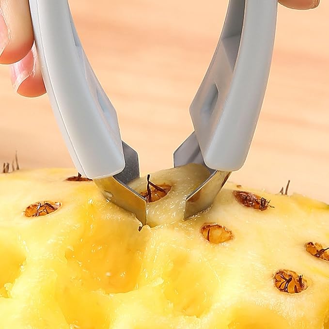 Strawberry Hullers Remover Multifunctional Pineapple Stem Corer Tool Tomato Pineapple Eye Corer Eye Peeler Kitchen Gadget Tool (Yellow)