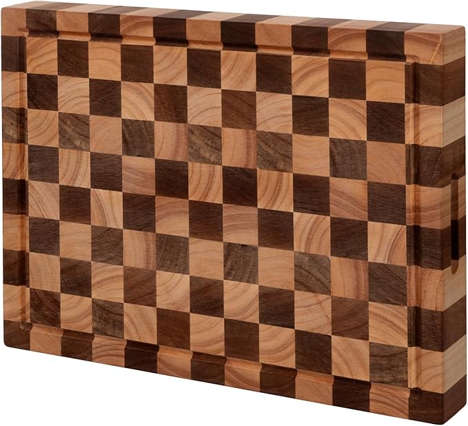 Cookaholic Acacia Wood Cutting Board 20x15x1.5 Inch, Butcher Block for Kitchen, Premium Acacia Cutting Board with Juice Groove, End Grain Made of Sustainable Acacia Wood