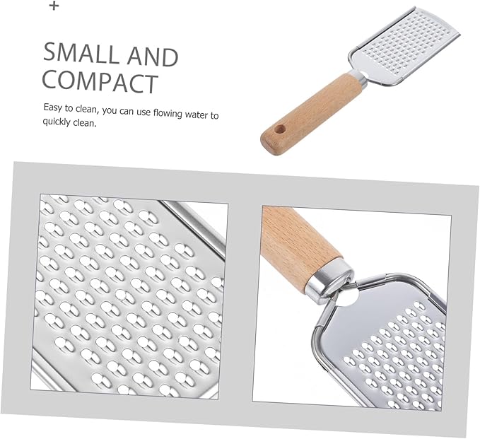 Stainless Steel Plane Grater Vegetable Zester Wooden Handle for Fruit and Vegetable Prep Kitchen Gadget for Home Cooks Easy to Use for Cooking and Baking