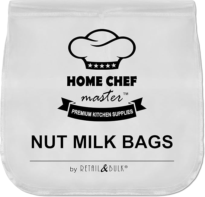 Reusable Nut Milk Bag - 12x12 Inches, 200 Micron Food Grade Nylon Mesh, Professional Strainer for Smooth Nut & Seed Milks, Juicing, Yogurt/Cheese/Tofu (1 Pack)