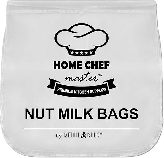 Reusable Nut Milk Bag - 12x12 Inches, 200 Micron Food Grade Nylon Mesh, Professional Strainer for Smooth Nut & Seed Milks, Juicing, Yogurt/Cheese/Tofu (1 Pack)