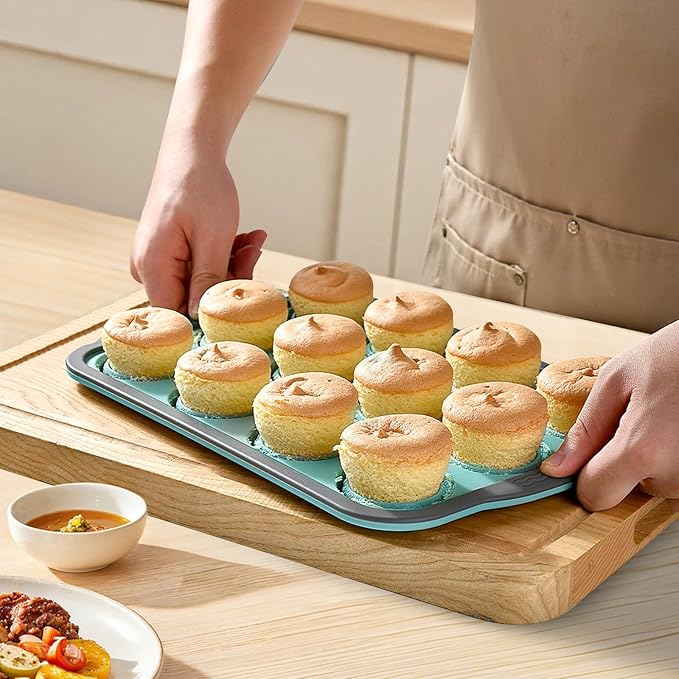 YiYeraio Silicone Muffin Pans for Baking with Metal Frame, 6 Cup Silicone Muffin Pan, Nonstick Cupcake Pan, BPA Free Muffin Tins Easy to Pop Cupcake Baking Pan Molds for Oven Dishwasher Safe Pink