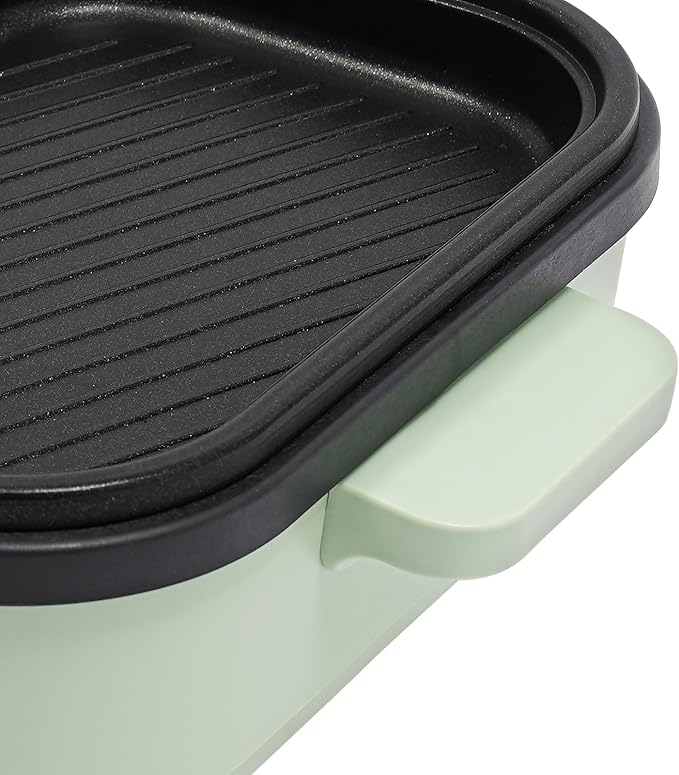 1300W & Nonstick Dual Zone Electric Hot Pot & Tabletop Grill for 6 People, Multi-Cooker for Hot Pot, BBQ, Korean BBQ, Shabu Shabu, Family Dinner & Party, 110V (1300w+green)
