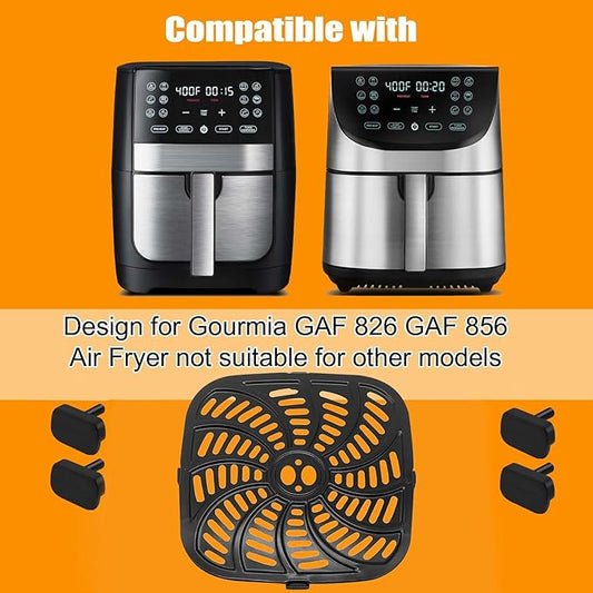 GWBSXM Air Fryer Grill Pan for Gourmia GAF856 GAF826 8QT, Nonstick 9.8''*9.8'' Square Air Fryer Replacement Parts Accessories Rack Tray Grill Plate Crisper Plate