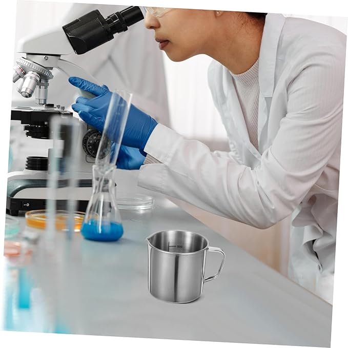 Homoyoyo 500ml Stainless Steel Measuring Cup Scale Lab Beaker for Chemistry Accurate Measuring Cups