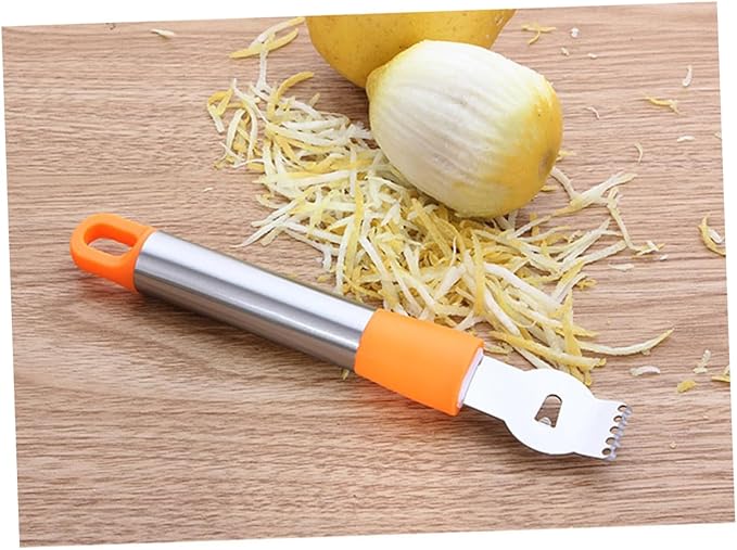 Housoutil 2pcs Stainless Steel Lemon Zester and Peeler with Channel Knife for Citrus Chocolate Slicing Random Color Easy to Clean and Dishwasher Safe Essential Kitchen Tool
