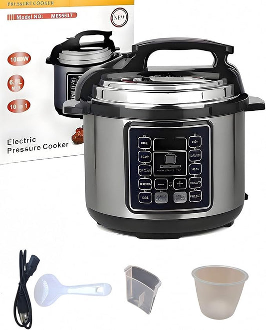 KabFbit 10 In 1 Electric Pressure Cooker, 5 Quart Stainless Steel Multi-Function Electric Cooker, Slow Cooker With 24-Hour Reservation Function, Suitable For Meat, Cake, Congee, Rice, etc., Black