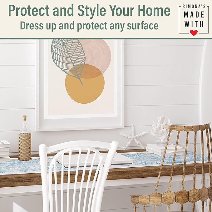 RIMONA'S Thermo Heat Resistant Table Runner and Trivet for Hot Dishes - Waterproof Hot Plates to Protect Table and Countertop - Kitchen & Dining 350F Heat Protector 40" - The Everyday Jute Lace