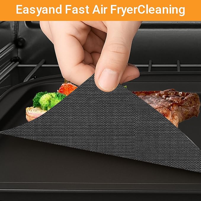 GWYSY 4-Pack Fiberglass Air Fryer Mats 12"x12.6" For Ninja DCT451 Compatible Oven Liners for Bottom of OvenReusable & Heavy-Duty for Even Cooking