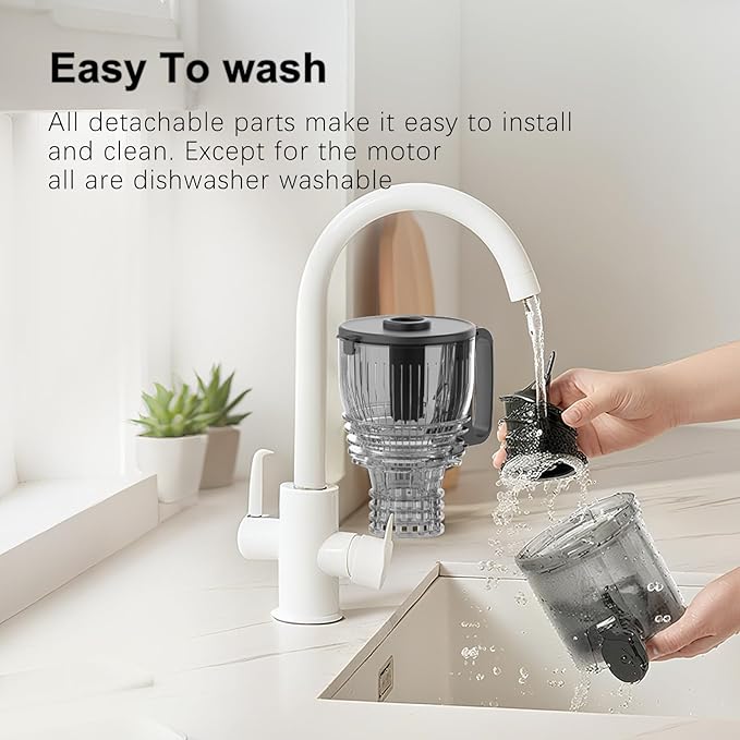 CKEMU Cold Press Juicer – 5.8" Extra-Wide Feed Chute | Max Nutrient Retention | Slow Masticating Juicer for Whole Fruits & Vegetables