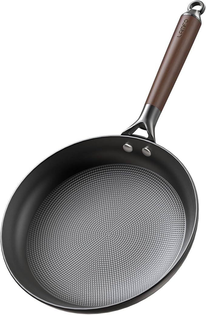 LAMFO 10" Cast Iron Skillets, Nonstick Frying Pans with Detachable Handle, Oven & Dishwasher Safe, Works with All Gas, Electric and Induction Stoves