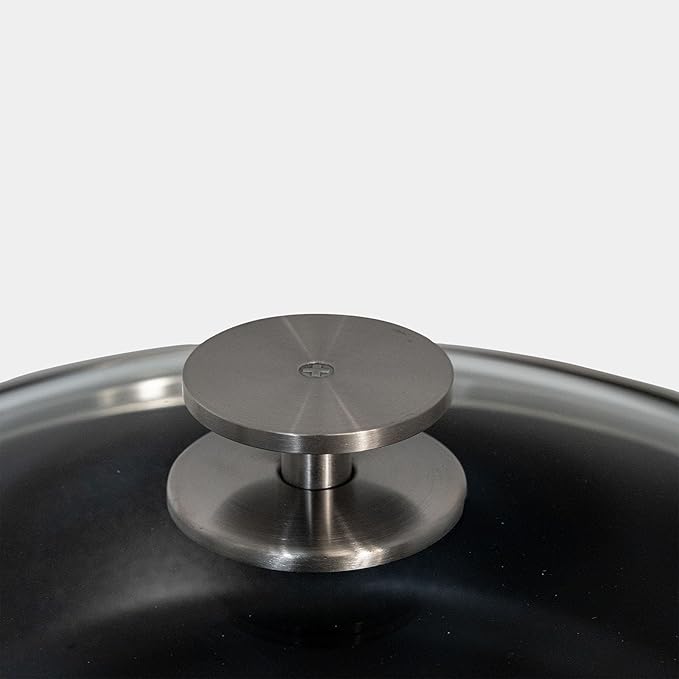 Swiss Diamond Nonstick Hybrid Ceramic and Diamond-Infused Deep Saute Pan With Glass Lid, Dou Ceramic, Dishwasher & Oven Safe Up To 500 °F (4.1 Quart)