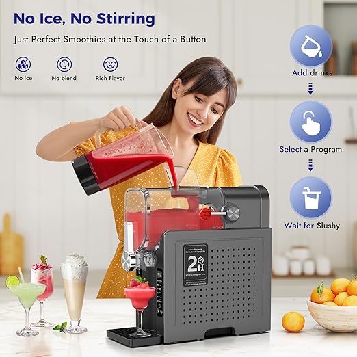 Soft Serve Ice-Cream Maker – 70oz Slushie Machine, No Ice Needed, Self-Cleaning with One-Touch Reservation & 6 Preset Programs for Sorbet, Frozen Margaritas, Milkshakes, Frappés and More
