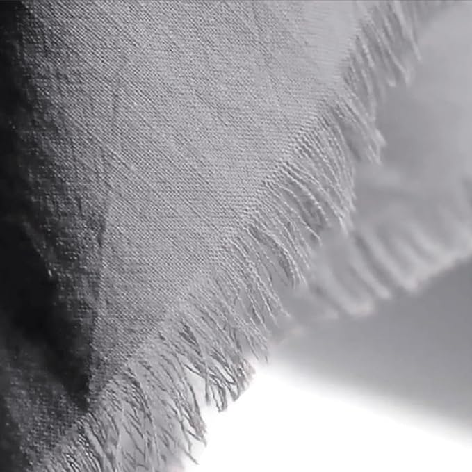 Handmade Cloth Napkins 100% Cotton Napkins with Fringe，Delicate Handmade Cloth Napkins for Dinners, Parties, Weddings and More，18 x 18 Inch Set of 12 - Grey