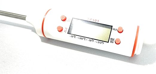 2-in-1 Digital Kitchen Thermometer - Waterproof for Meat, Soup, Tea; Switchable ℃/℉ with Backlight for BBQ & Home Brewing