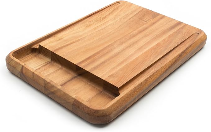Ironwood Gourmet Big Catch Cutting Board, Acacia Wood, 10.5 x 15 x 1.25 inches