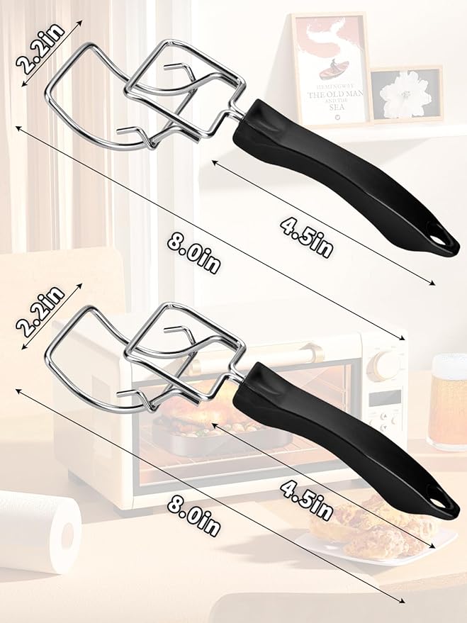 JUNTIANZE 2 Pcs Air Fryer Convection Toaster Oven Tray Extractor,Oven Tray Handle, Oven Rack Pull Tool,Grills Clip, Oven Clip,Be suitable for Air Fryer, Toaster Oven,Used to Quickly Remove