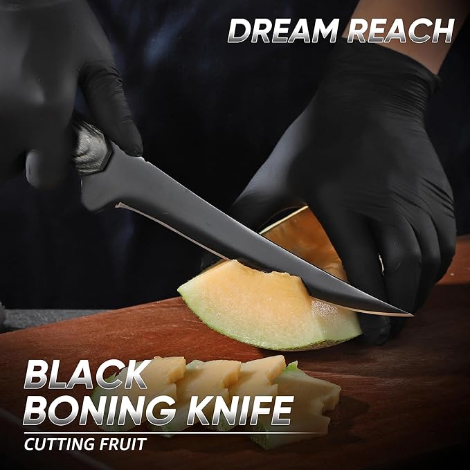 Dream Reach Fish Fillet Knife - Sharp Deboning Poultry and Meat Boning Knife Kitchen BBQ, Professional Fish Knives with Full Tang Handle