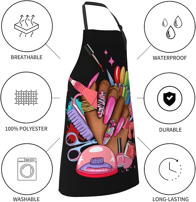 Apron with Pockets Aprons for Women Men Kitchen Chef Apron for Cooking Gardening Server Waitress Painting