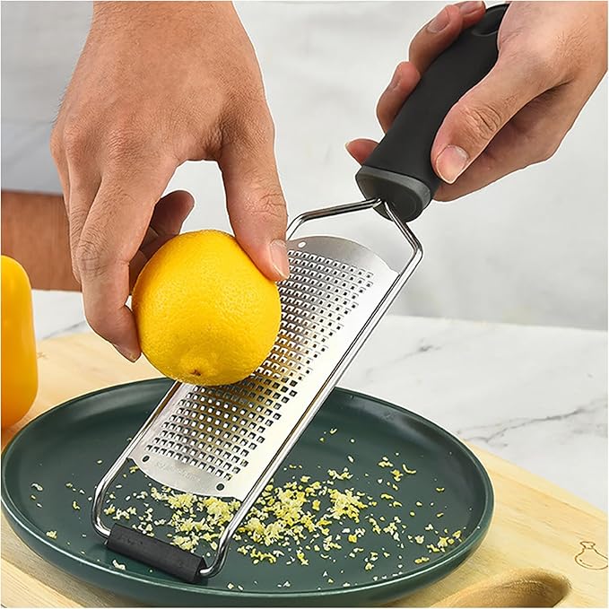RLECS 12 Inch 304 Stainless Steel Multifunctional Fine Grater Kitchen Gadgets Suitable for Cooking Baking Salad Preparation Side Dish Preparation
