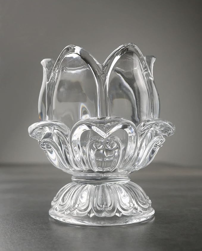HillSpring Toothpick Holder, Decorative Crystal Glass Toothpick Dispenser with 450 Bamboo Toothpicks