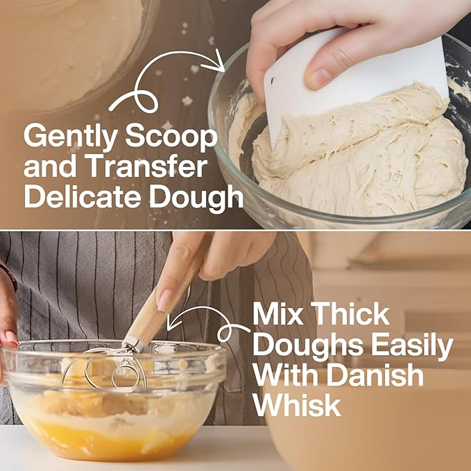 Sourdough Starter Kit | 9" Round & 10" Oval Banneton Bread Proofing Baskets | Sourdough Bread Baking Supplies with Dough Whisk, Scrapers Bread Lame, Cleaning Brush, Detailed Guide & Recipes