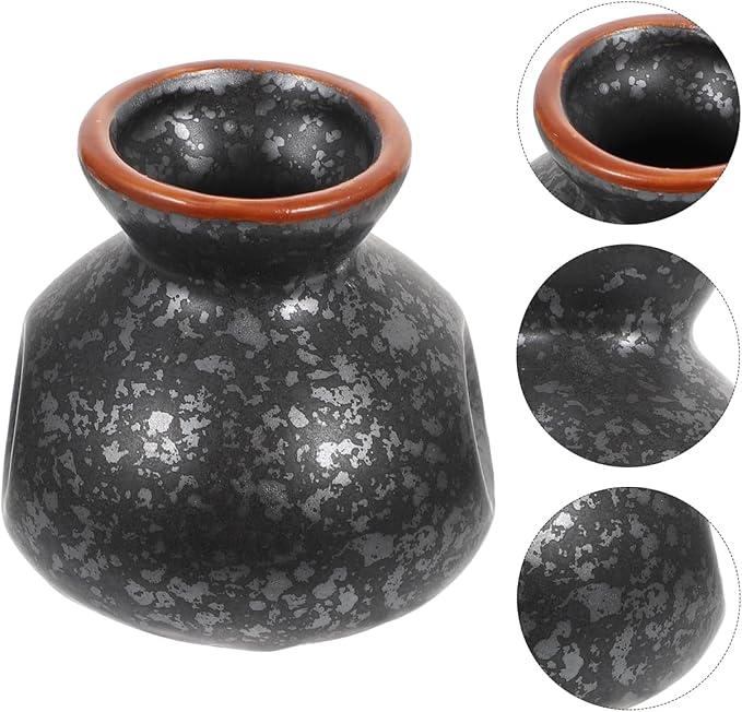 FAVOMOTO Ceramic Toothpick Holder, Mini Japanese Flower Vase Toothpick Dispenser Decorative Jar for Kitchen Retro Vintage Design