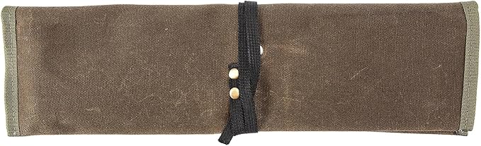 Double Knife Roll for Chefs,Waxed Canvas Vertical Knife Storage Case,Travel Carry-On Roll Bag,Rectangular Protector Sheath Pouch Organizer for Chef Kitchen Cutlery Knives Accessories,Cooking Tool