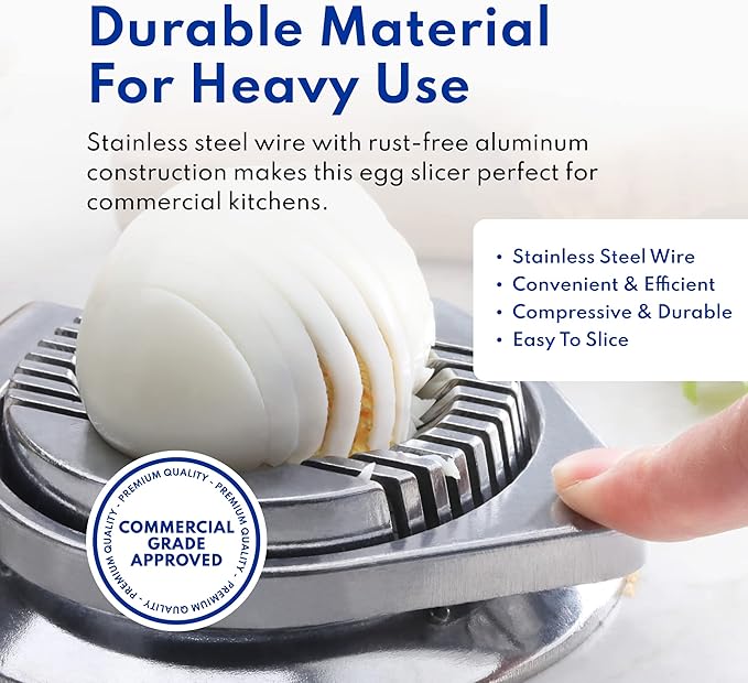 New Star Foodservice 36459 Commercial Grade Aluminum Egg Slicer, Mushroom Slicer with Stainless Steel Wire (Hand Wash Only)