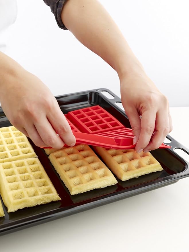 Lekue Silicone Waffle Mold, Model #, Red, Set of 2