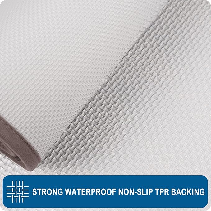 PURRUGS Machine Washable Kitchen Rug 32" x 70", Non-Slip/Skid Hallway Runner Rug, Super Absorbent Soft Area Rug for Kitchen, Hallway & Laundry, Rolled Packaging, Grayish Brown