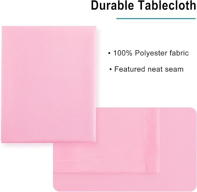 Hiasan Pink Tablecloth for Rectangle Tables - Waterproof and Spillproof Washable Fabric Table Cloth for Dining Room Kitchen Party, 60 x 102 Inch