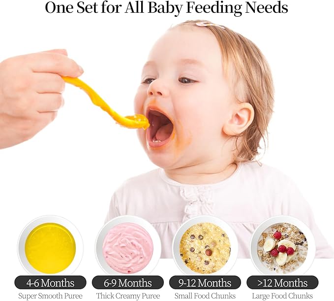 Plodon Baby Food Maker Mini Cute and Small Food Processor Puree Blender Grinder Chopper 300ml Cup Glass Bowl with 8 Blade Electric (Spaceman-Blue)