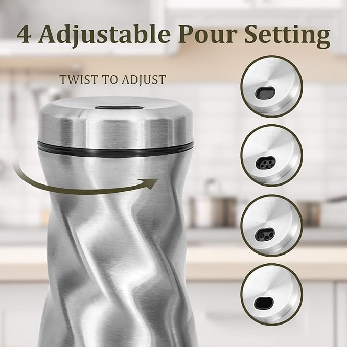 Salt and Pepper Shakers Set by NEODACO, 4 OZ Modern Glass Salt Shaker with Stainless Steel Lids for Kitchen Gadgets Table, RV, Camp, Ideal for Himalayan, Kosher, Black and White Pepper
