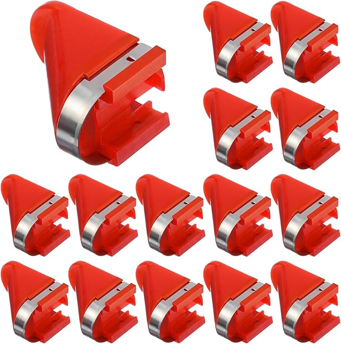 15 PCS Stainless Steel Replacement Blades, Electric Potato Cutter Accessory for Electric Rotating Potato Peeler Automatic Fruit Peeler Electrics Peeling Tool (Red)