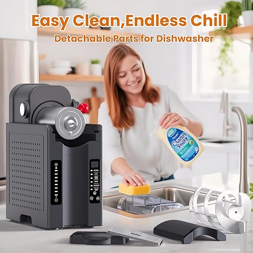Slushie Machine: No Ice Needed Slushy Machine for Home, 6 Preset, Real-Time Temp Display, Auto-Clean | Frozen Margaritas, Cocktails, Frappés, Ice Cream, Smoothies, Milkshakes,Summer Parties