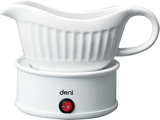 Deni Electric Gravy Boat with Warming Plate, White