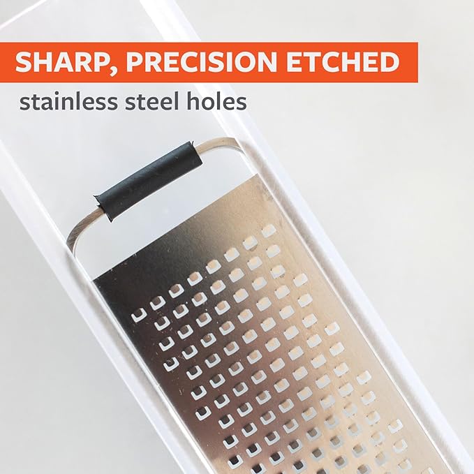 Full Circle Simply the Zest, Fine Grater and Zester with Innovative Food Catcher, High Performance Zesting – Perfect for Parmesan, Garlic, Lemon, Fruit, Chocolate and Ginger, Dishwasher Safe
