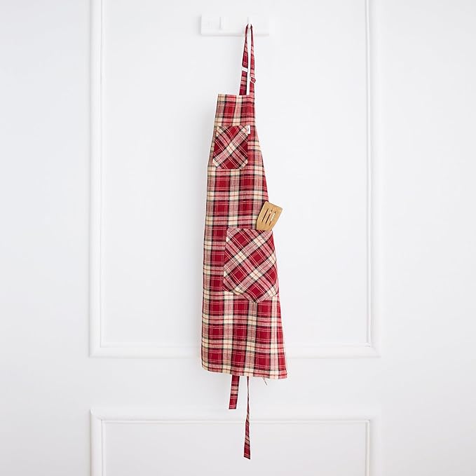 Solino Home Linen Bib Apron for Men & Women - 33 x 30 Inch Kitchen Apron with Front Pockets - Handcrafted from European Flax