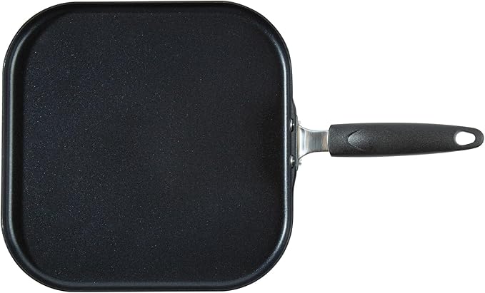 Restaurantware-Met Lux 11.3 Inch Square Griddles With Stay-Cool Handle, 10 No-Stick Flat Top Grills - Compatible With Gas And Electric, Durable, Aluminum Griddle Pans, Even-Heating, For Cooking Eggs