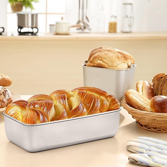 Onader 5 Pack Loaf Pans for Baking Bread, 9 x 5 Inch Stainless Steel Deep Meatloaf Pan Set