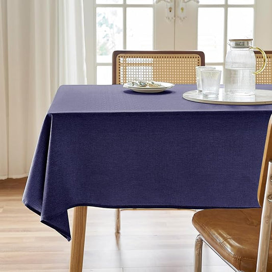 AUSSPVOCT Textured Tablecloth Rectangle 60x84 Water Resistant Spill-Proof Wipeable Table Cloth Wrinkle Free Fabric Dining Table Cover for Birthday Party Farmhouse Outdoor Kitchen Tabletop Cover