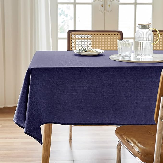 AUSSPVOCT Textured Tablecloth Rectangle 60x104 Water Resistant Spill-Proof Wipeable Table Cloth Wrinkle Free Fabric Dining Table Cover for Birthday Party Farmhouse Outdoor Kitchen Tabletop Cover