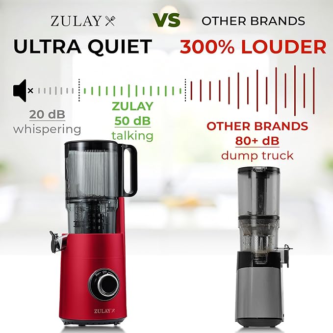 Zulay Cold Press Juicer, 5.5" Chute, Slow Masticating Juicer Machine for High Juice Yield, Easy to Clean Stainless Steel Blades for juicing Whole Fruits & Vegetables "extractor de jugos y vegetales"