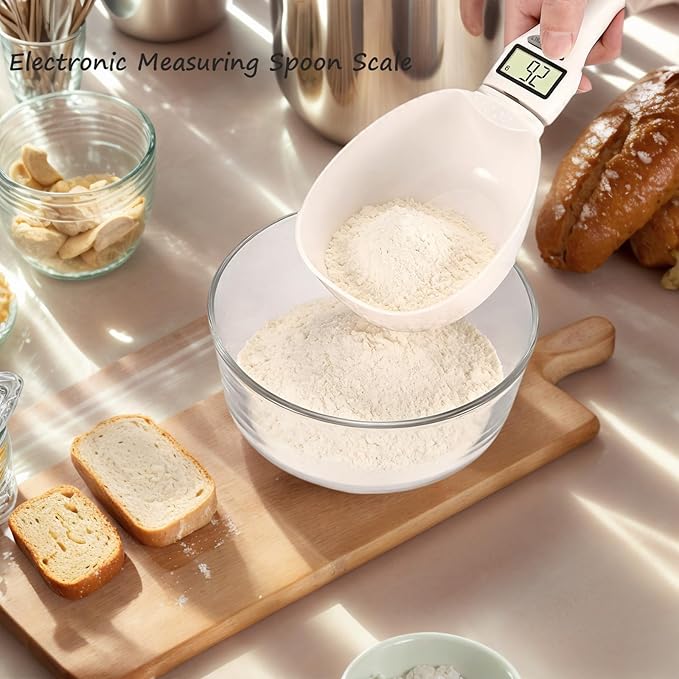 Electronic Digital Measuring Spoon, Food Digital Measuring Scoop Scale 800g / 0.1g High Precision with LCD Screen, Electronic Adjustable Measuring Spoon Cup for Kitchen Baking and Cat Dog Food (1 Pcs)