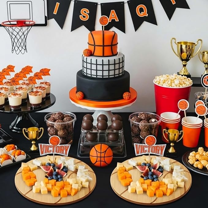 Ziliny Basketball Cheese Board Gift Set Party Favor Prizes Charcuterie Wood Board with Knives and Box Father Day Gift for Dad Grandpa Party Tournament Game(Bamboo Wood, Basketball)